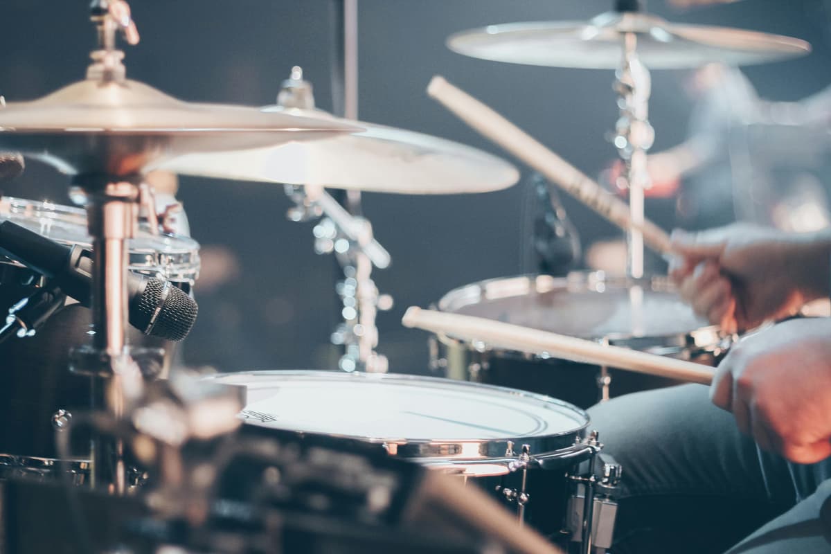 Drummer performing on stage